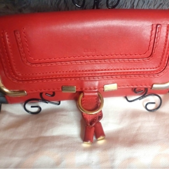 FINAL PRICE Chloé Marcie Continental Long wallet in soft red leather. - Picture 3 of 16